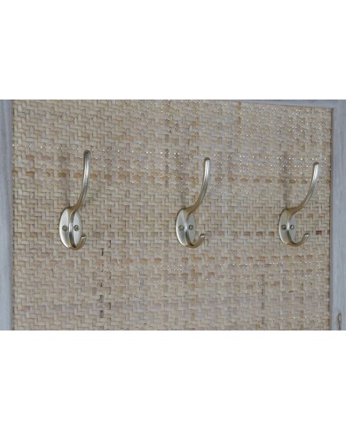 Appendiabiti con specchio Home ESPRIT Naturale Rattan Legno di paulownia Specchio 92 x 40 x 181 cm