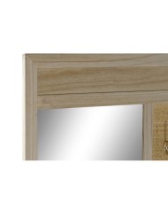 Appendiabiti con specchio Home ESPRIT Naturale Rattan Legno di paulownia Specchio 92 x 40 x 181 cm