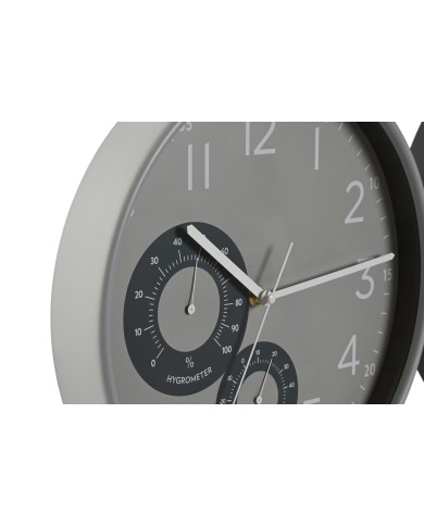Orologio da Parete Home ESPRIT Nero Grigio PVC 30 x 4,7 x 30 cm (2 Unità)