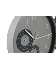 Orologio da Parete Home ESPRIT Nero Grigio PVC 30 x 4,7 x 30 cm (2 Unità)