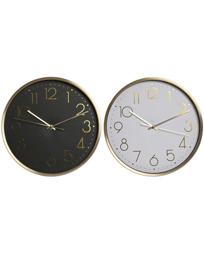 Orologio da Parete Home ESPRIT Bianco Nero Alluminio 30 x 4,3 x 30 cm (2 Unità) Orologio da Parete Home ESPRIT Bianco Nero Alluminio 30 x 4,3 x 30 cm (2 Unità)