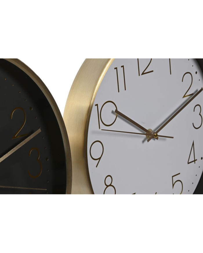 Orologio da Parete Home ESPRIT Bianco Nero Alluminio 30 x 4,3 x 30 cm (2 Unità) Orologio da Parete Home ESPRIT Bianco Nero Alluminio 30 x 4,3 x 30 cm (2 Unità)