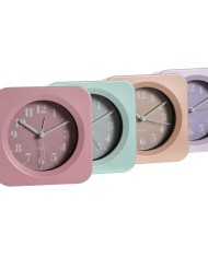 Orologio da Tavolo Home ESPRIT Verde Rosa Corallo Lilla 11 x 4,7 x 11 cm