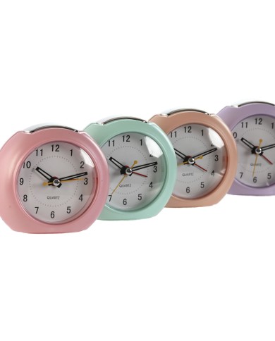 Orologio da Tavolo Home ESPRIT Rosa Corallo Lilla 10 x 4,7 x 9 cm