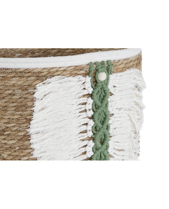 Set di Cestini Home ESPRIT Bianco Verde Naturale Fibra naturale Tropicale 39 x 39 x 47 cm (3 Pezzi) Set di Cestini Home ESPRIT Bianco Verde Naturale Fibra naturale Tropicale 39 x 39 x 47 cm (3 Pezzi)