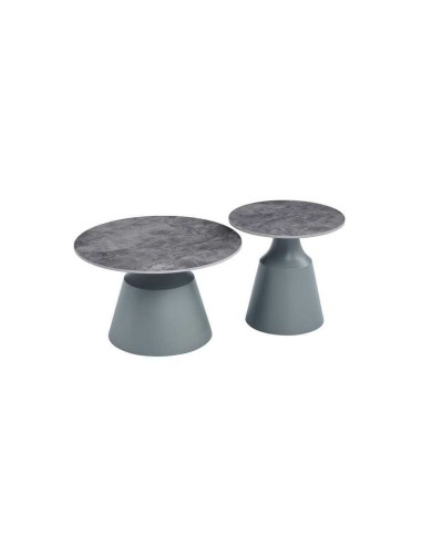 Tavolino Aggiuntivo Home ESPRIT Grigio 70 x 70 x 43 cm 70 x 70 x 1 cm