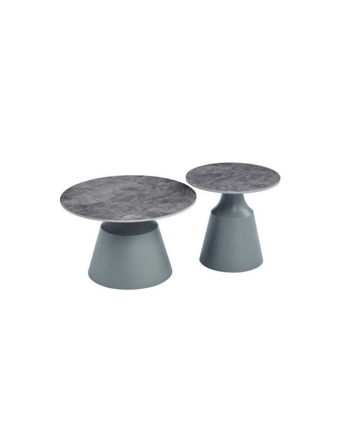 Tavolino Aggiuntivo Home ESPRIT Grigio 70 x 70 x 43 cm 70 x 70 x 1 cm