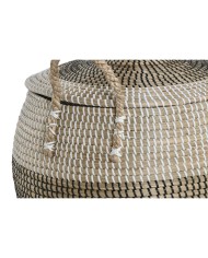 Set di Cestini Home ESPRIT Bianco Nero Naturale 45 x 45 x 48 cm (2 Pezzi) Set di Cestini Home ESPRIT Bianco Nero Naturale 45 x 45 x 48 cm (2 Pezzi)