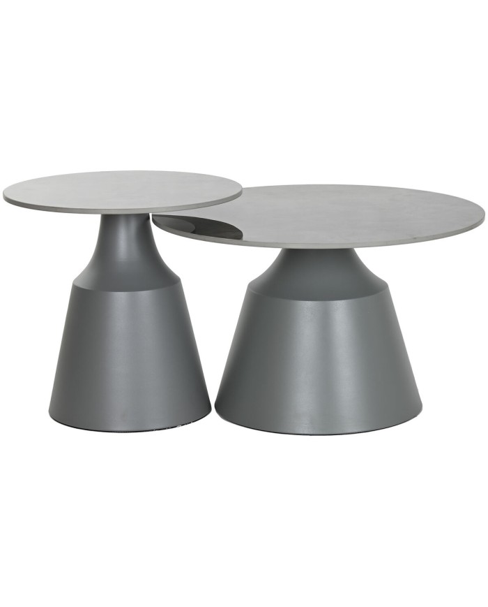 Tavolino Aggiuntivo Home ESPRIT Grigio 70 x 70 x 43 cm 70 x 70 x 1 cm