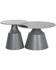 Tavolino Aggiuntivo Home ESPRIT Grigio 70 x 70 x 43 cm 70 x 70 x 1 cm