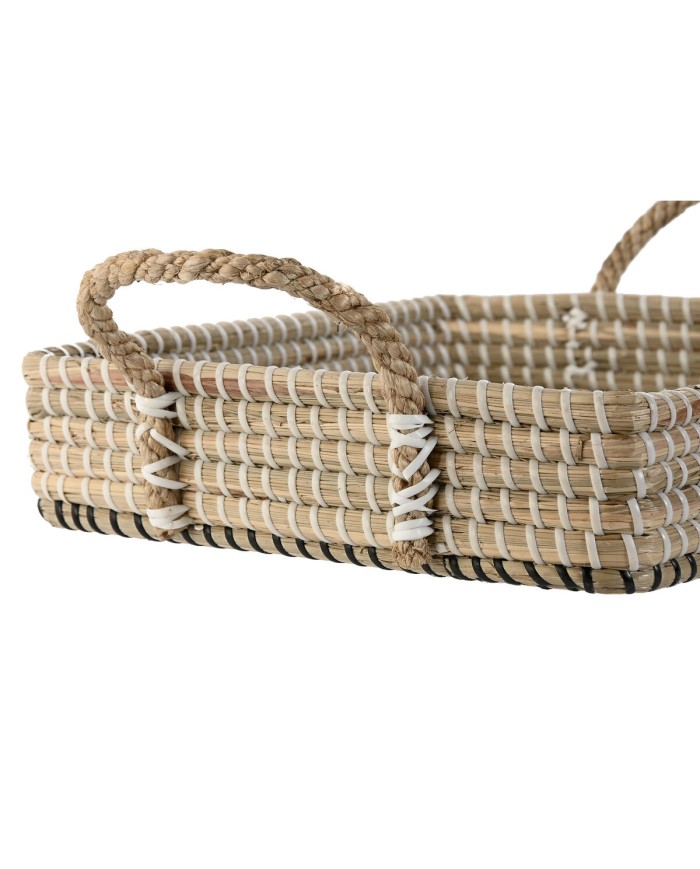 Set di Vassoi Home ESPRIT Naturale Marrone Chiaro Città 41 x 32 x 16 cm (2 Unità)