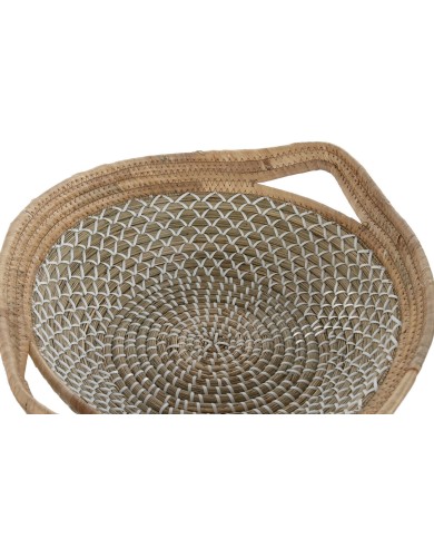 Centrotavola Home ESPRIT Bianco Marrone Chiaro Naturale Città 51 x 45 x 13 cm (2 Unità)