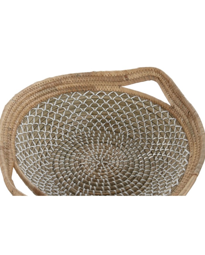 Centrotavola Home ESPRIT Bianco Marrone Chiaro Naturale Città 51 x 45 x 13 cm (2 Unità)