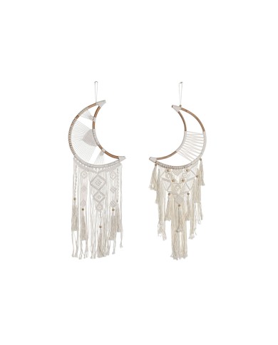 Decorazione pensile Home ESPRIT Crema Naturale Boho Macramé (2 Unità) Decorazione pensile Home ESPRIT Crema Naturale Boho Macramé (2 Unità)