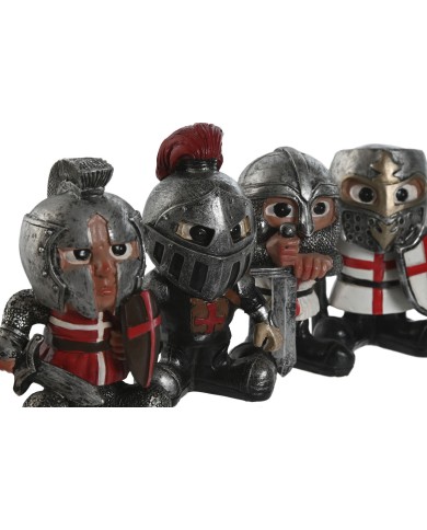 Statua Decorativa Home ESPRIT Rosso Grigio 7 x 4 x 9 cm (4 Unità)