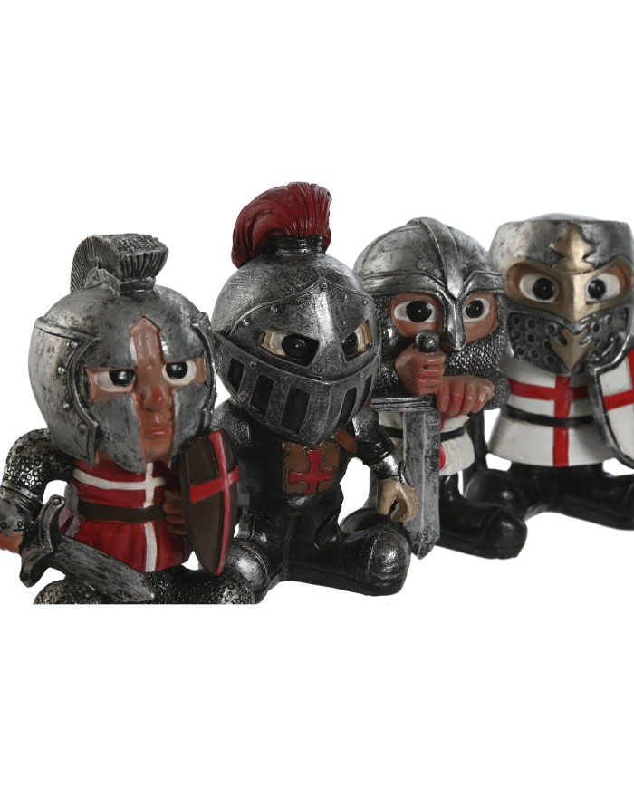 Statua Decorativa Home ESPRIT Rosso Grigio 7 x 4 x 9 cm (4 Unità)