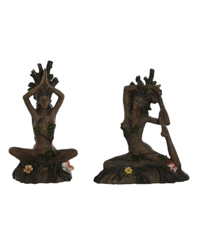 Statua Decorativa Home ESPRIT Marrone Yoga Indiano 13 x 6 x 16 cm (2 Unità) Statua Decorativa Home ESPRIT Marrone Yoga Indiano 13 x 6 x 16 cm (2 Unità)