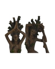 Statua Decorativa Home ESPRIT Marrone Yoga Indiano 13 x 6 x 16 cm (2 Unità)