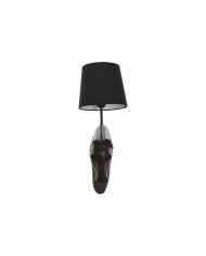 Lampada da Parete Home ESPRIT Nero Marrone scuro Coloniale Cavallo 220 V 18 x 21,5 x 50,5 cm (2 Unità)