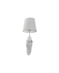 Lampada da Parete Home ESPRIT Bianco Moderno Cavallo Finitura invecchiata 220 V 18 x 21,5 x 50,5 cm (2 Unità)