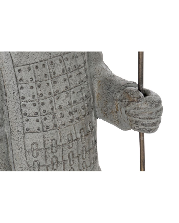 Statua Decorativa Home ESPRIT Grigio Dorato Orientale Guerriero 35 x 32 x 118 cm