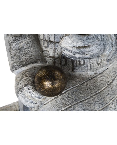 Statua Decorativa Home ESPRIT Grigio chiaro Orientale Guerriero 39 x 35 x 78 cm 33 x 34 x 76 cm