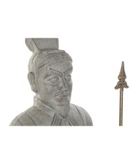 Statua Decorativa Home ESPRIT Grigio Dorato Orientale Guerriero 35 x 32 x 118 cm