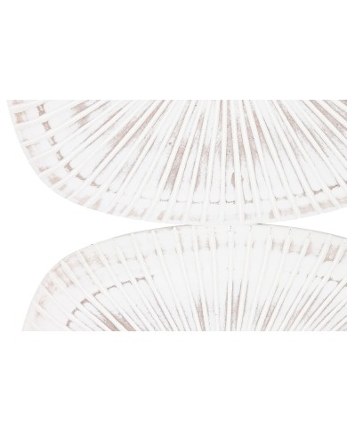 Decorazione da Parete Home ESPRIT Bianco Moderno Finitura invecchiata 89 x 2,5 x 89 cm