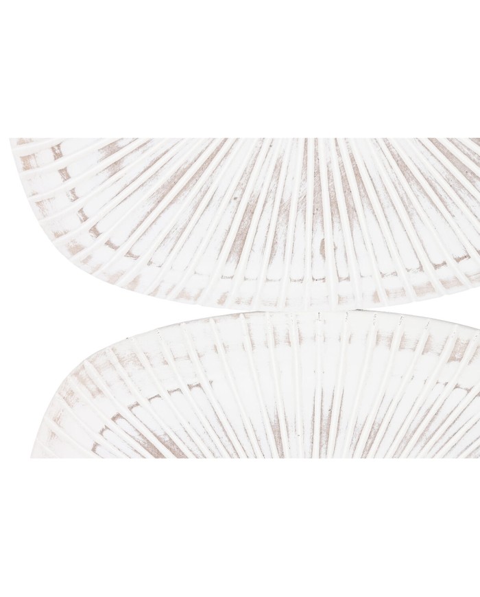 Decorazione da Parete Home ESPRIT Bianco Moderno Finitura invecchiata 89 x 2,5 x 89 cm