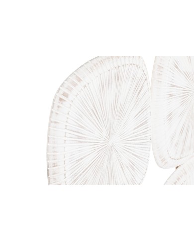 Decorazione da Parete Home ESPRIT Bianco Moderno Finitura invecchiata 89 x 2,5 x 89 cm