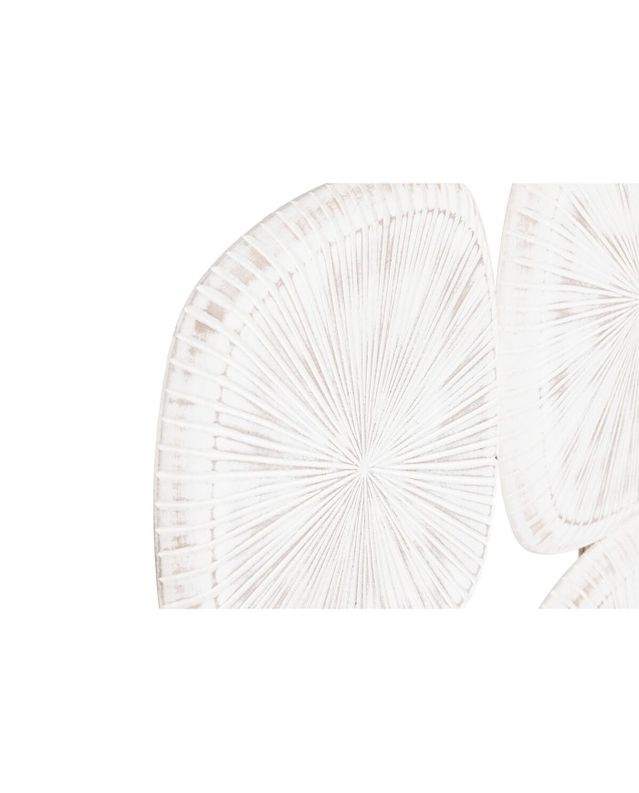 Decorazione da Parete Home ESPRIT Bianco Moderno Finitura invecchiata 89 x 2,5 x 89 cm