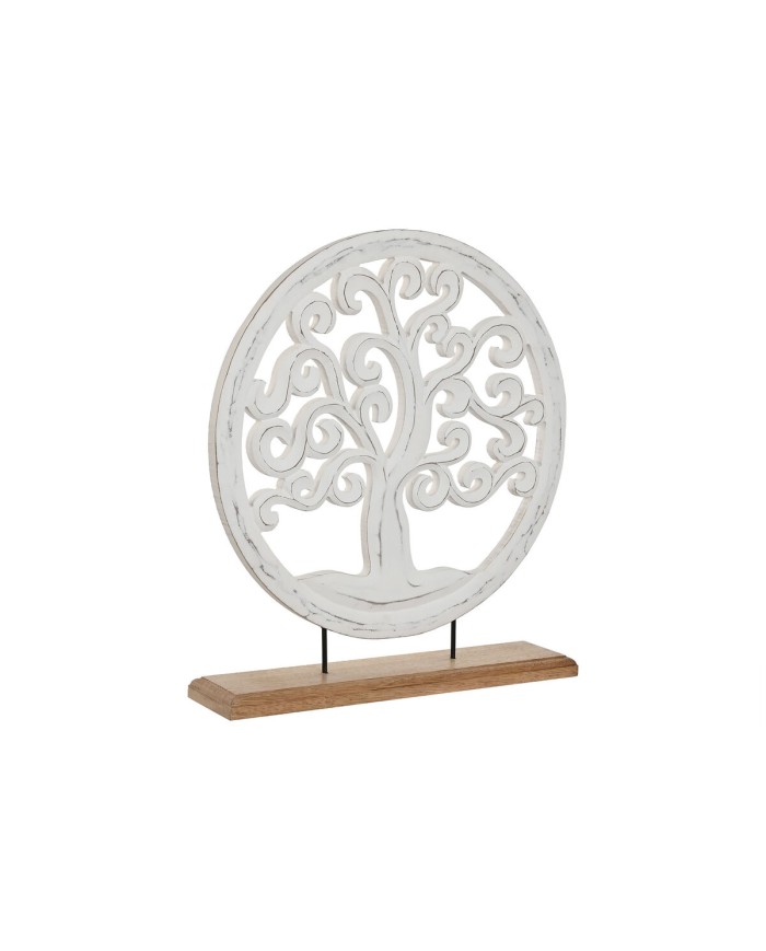 Statua Decorativa Home ESPRIT Bianco Marrone Albero Arabo 40 x 9 x 45 cm