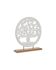 Statua Decorativa Home ESPRIT Bianco Marrone Albero Arabo 40 x 9 x 45 cm
