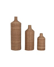 Vaso Home ESPRIT Bianco Metallo 21 x 21 x 37,5 cm Vaso Home ESPRIT Bianco Metallo 21 x 21 x 37,5 cm