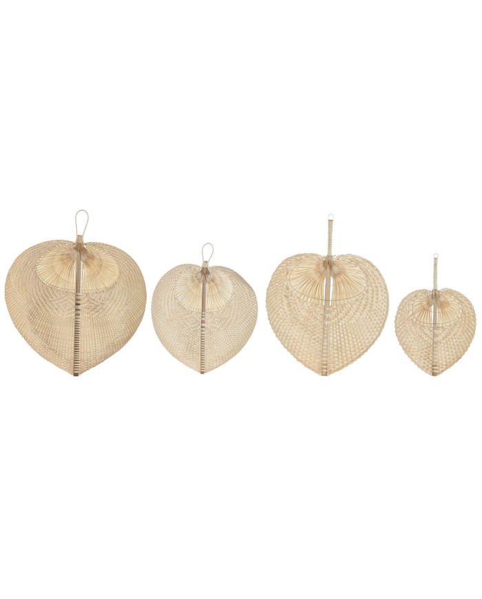 Decorazione da Parete Home ESPRIT Marrone Chiaro Naturale Ventaglio Tropicale (4 Pezzi) Decorazione da Parete Home ESPRIT Marrone Chiaro Naturale Ventaglio Tropicale (4 Pezzi)