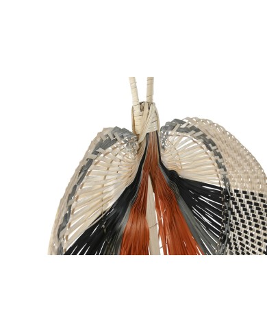 Decorazione da Parete Home ESPRIT Marrone Nero Beige Naturale Coloniale Ventaglio 57 x 1 x 71 cm (4 Pezzi)