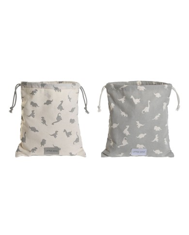Zaino a Sacca per Bambini DKD Home Decor Bianco Grigio 24 x 2 x 26 cm (2 Unità) Zaino a Sacca per Bambini DKD Home Decor Bianco Grigio 24 x 2 x 26 cm (2 Unità)