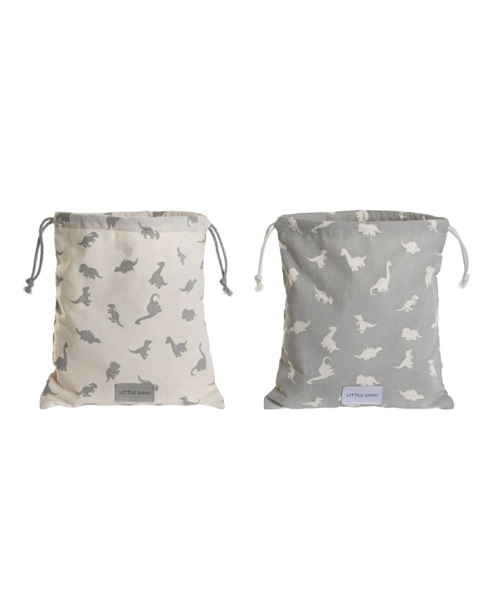 Zaino a Sacca per Bambini DKD Home Decor Bianco Grigio 24 x 2 x 26 cm (2 Unità) Zaino a Sacca per Bambini DKD Home Decor Bianco Grigio 24 x 2 x 26 cm (2 Unità)