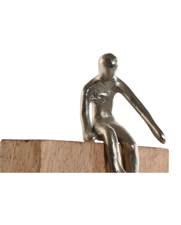 Statua Decorativa Home ESPRIT Marrone Argentato Naturale 15 x 10 x 39 cm