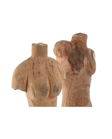 Statua Decorativa Home ESPRIT Marrone Nero Donna Uomo 13 x 9 x 40 cm (2 Unità)