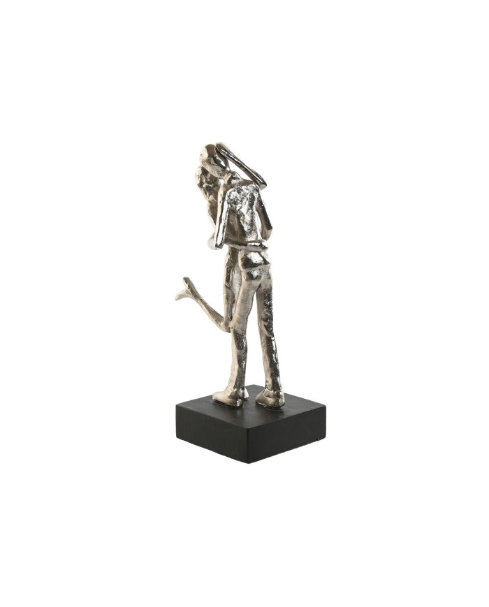 Statua Decorativa Home ESPRIT Nero Argentato Coppia 14 x 10 x 29 cm