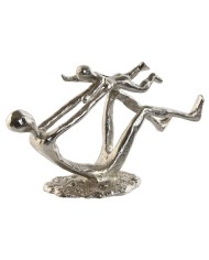 Statua Decorativa Home ESPRIT Argentato 25 x 8 x 14 cm (2 Unità)