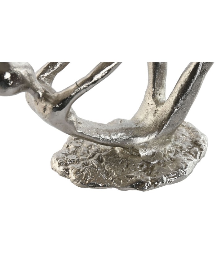 Statua Decorativa Home ESPRIT Argentato 25 x 8 x 14 cm (2 Unità)