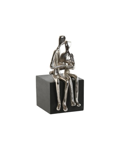 Statua Decorativa Home ESPRIT Nero Argentato Coppia 9 x 13 x 20 cm Statua Decorativa Home ESPRIT Nero Argentato Coppia 9 x 13 x 20 cm