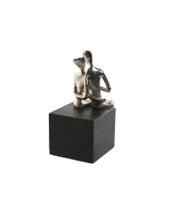 Statua Decorativa Home ESPRIT Nero Argentato Coppia 9 x 13 x 20 cm