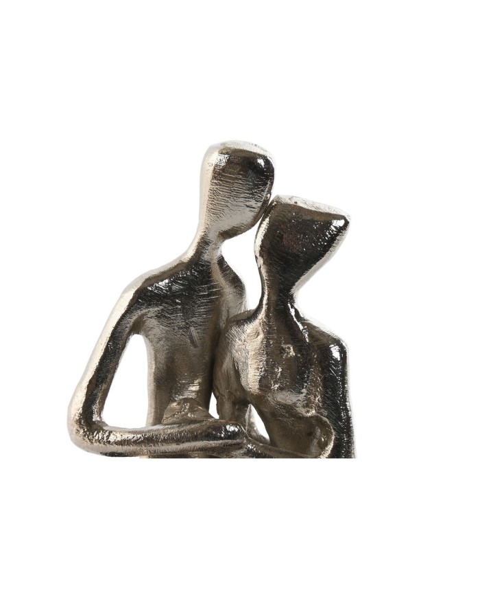 Statua Decorativa Home ESPRIT Nero Argentato Coppia 9 x 13 x 20 cm