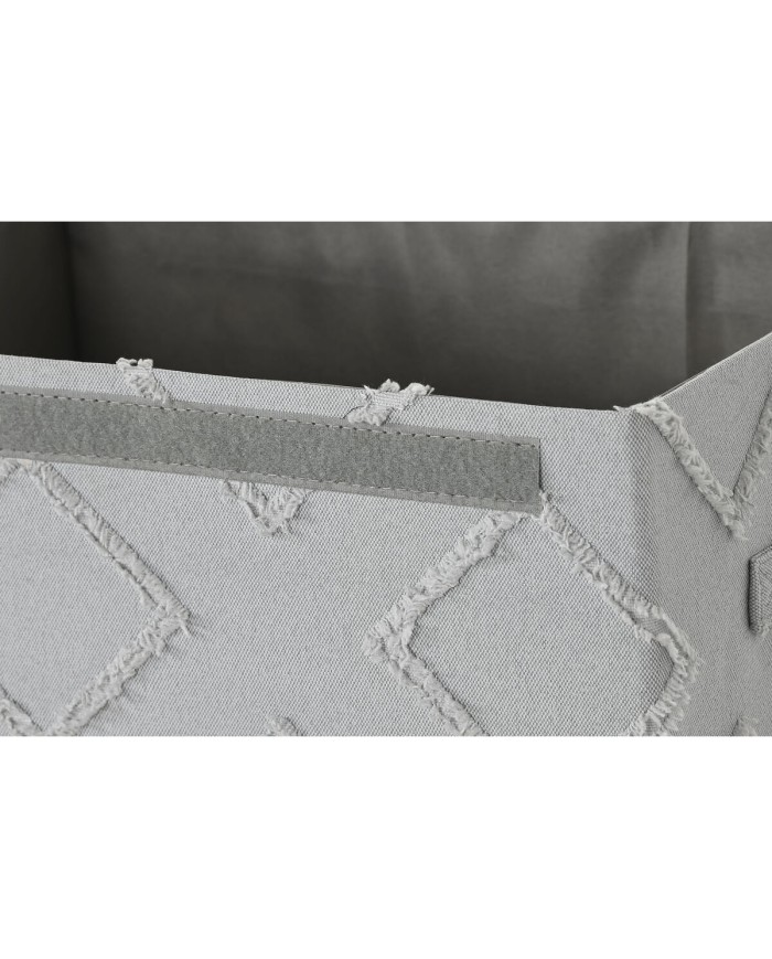 Cestino Home ESPRIT Grigio Crema 40 x 30 x 50 cm (2 Unità)