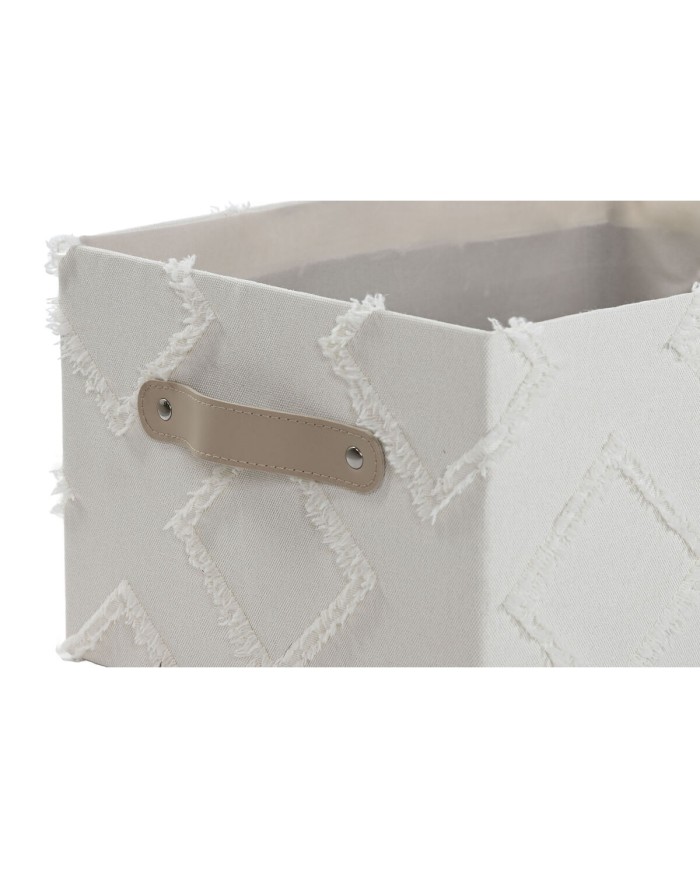 Set di Cestini Home ESPRIT Grigio Crema 35 x 25 x 18 cm (3 Pezzi) (2 Unità) Set di Cestini Home ESPRIT Grigio Crema 35 x 25 x 18 cm (3 Pezzi) (2 Unità)