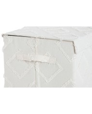 Cestino Home ESPRIT Grigio Crema 40 x 30 x 50 cm (2 Unità)