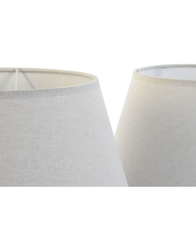 Paralume Home ESPRIT Beige Lino Metallo 40 x 40 x 25 cm (2 Unità)